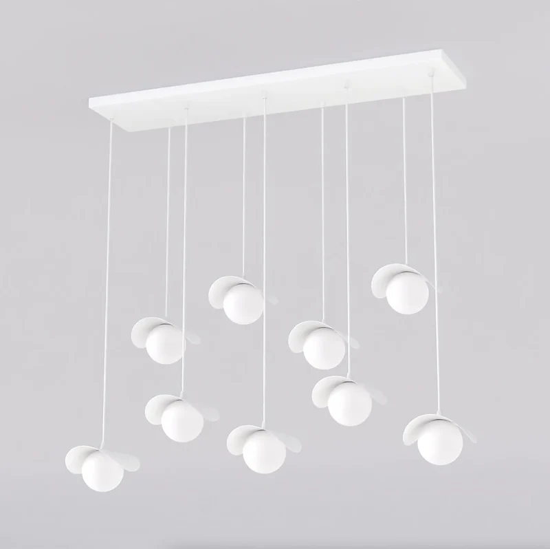 Suspension design verre dépoli style organique