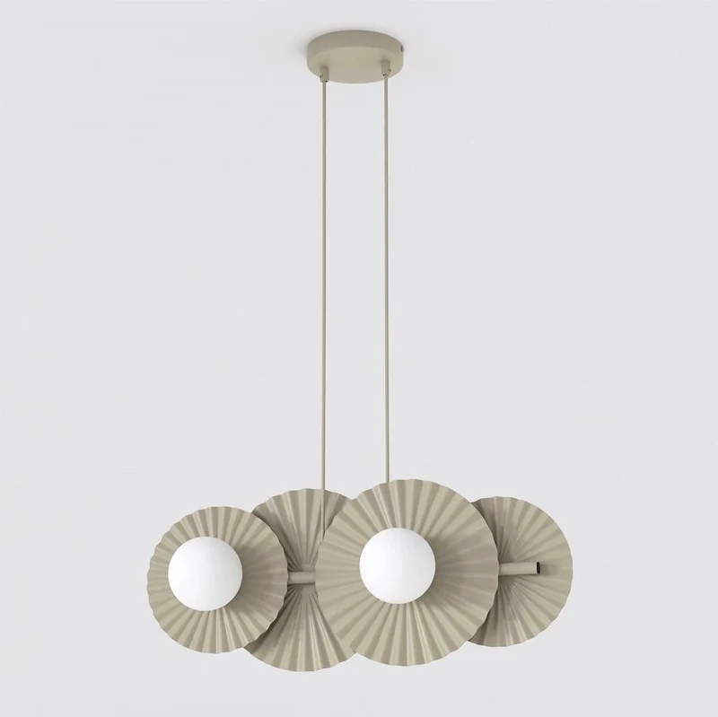 Suspension Cannelée 4 Lumières - Acier et Verre