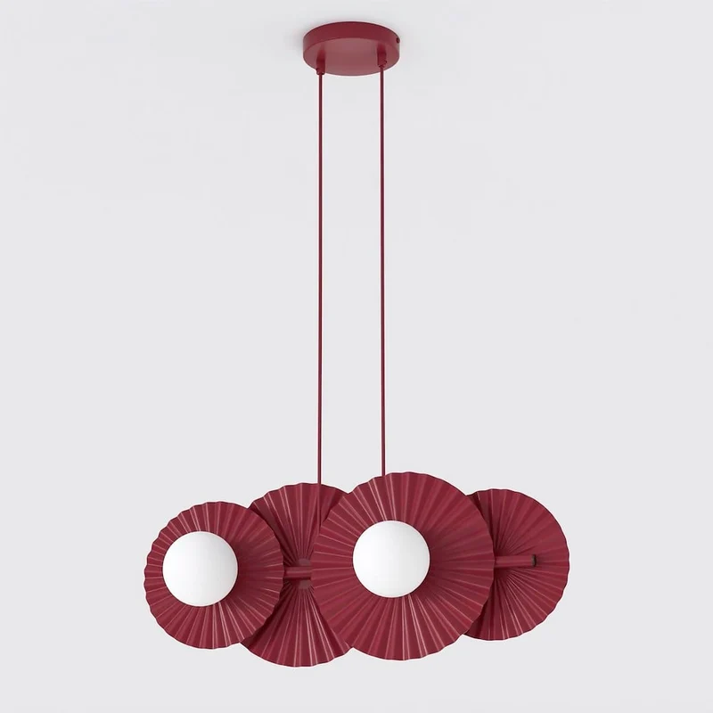 Suspension Cannelée 4 Lumières - Acier et Verre