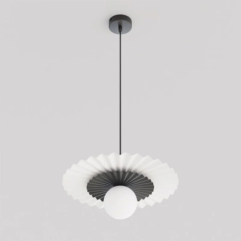 Suspension Cannelée 1 Lumière - Acier et Verre