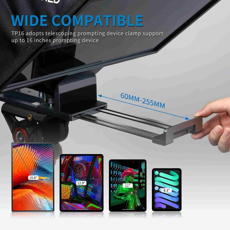 FEELWORLD TP16 Le téléprompteur pliable de 16 pouces prend en charge les invites verticales horizontales jusqu'à une tablette de 16 pouces