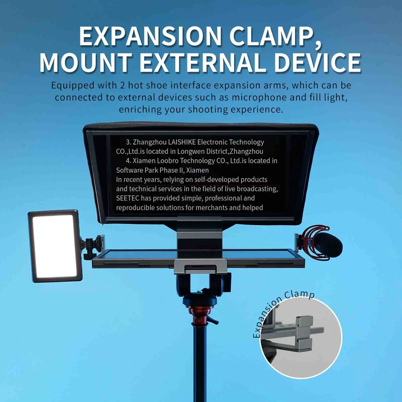 FEELWORLD TP16 Le téléprompteur pliable de 16 pouces prend en charge les invites verticales horizontales jusqu'à une tablette de 16 pouces