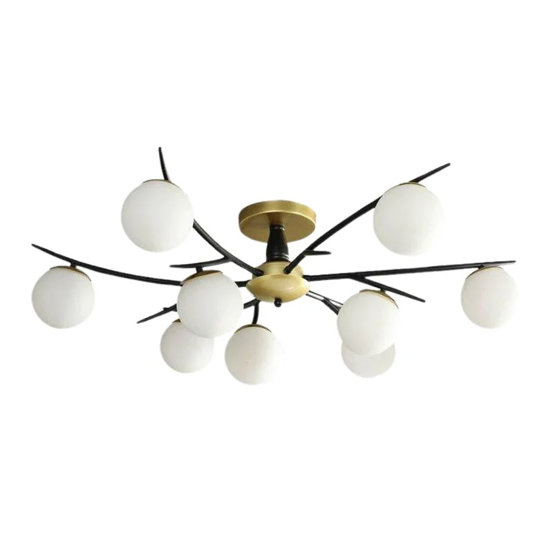 Plafonnier LED Salle à Manger à Bras Métalliques – 3 ou 6 Ampoules