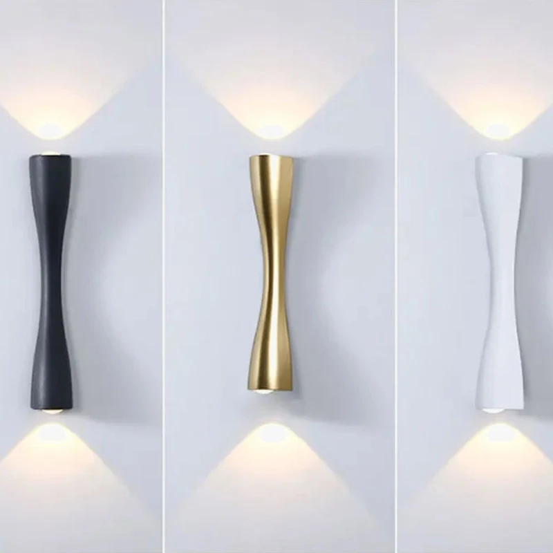 Luminaire Mural Salle de Bain Sculptural – IP66, Noir, Doré ou Blanc