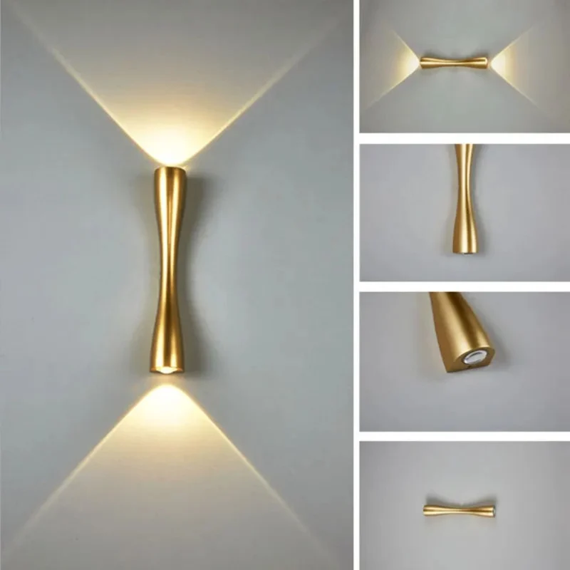 Luminaire Mural Salle de Bain Sculptural – IP66, Noir, Doré ou Blanc