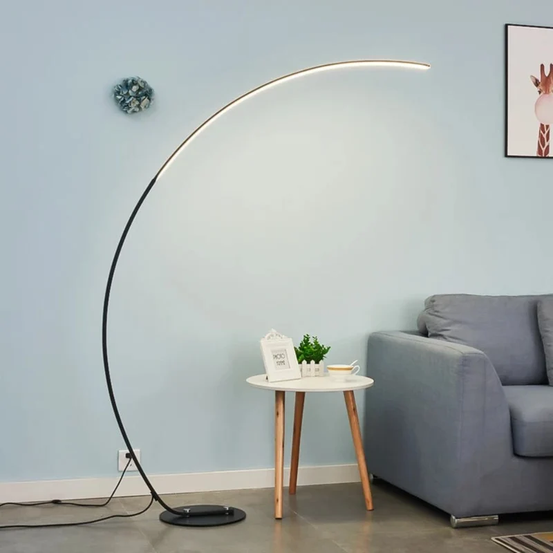 Lampe Lecture sur Pied Arquée XXL – 165x85cm, Blanc ou Noir