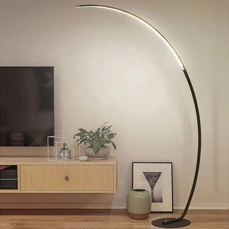 Lampe Lecture sur Pied Arquée XXL – 165x85cm, Blanc ou Noir
