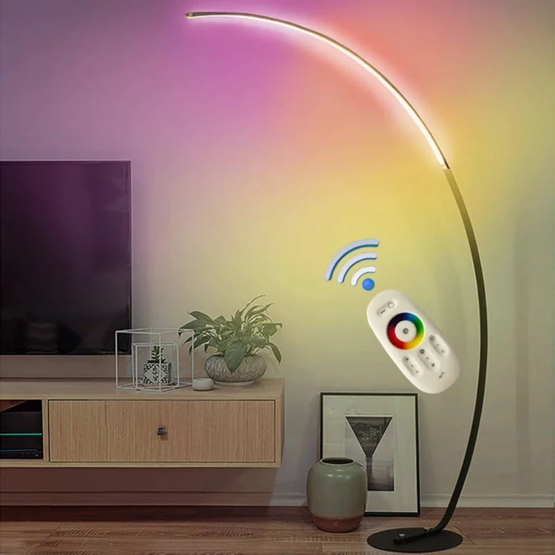 Lampe Lecture sur Pied Arquée XXL – 165x85cm, Blanc ou Noir
