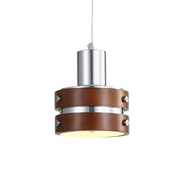 Suspension Marron en Bois et Métal – Design Épuré pour Salon ou Chambre