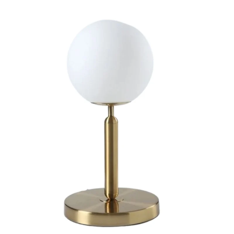 Lampe de Bureau Led Design Nordique en Verre et Acier Inoxydable