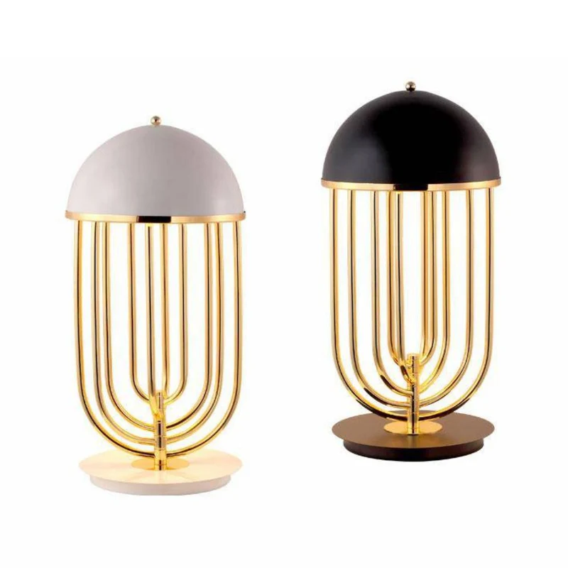 Lampe de Chevet à Poser Design Doré American