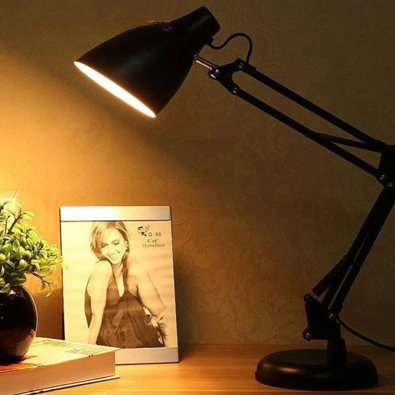 Lampe à Poser Industrielle à Bras Articulé – Rouge, Noir ou Blanc