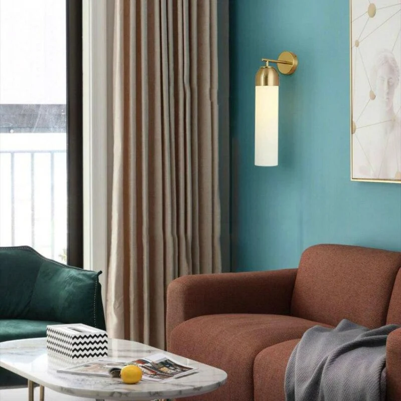 Applique Murale Verre Coloré – 4 Teintes Tendance, Structure Dorée