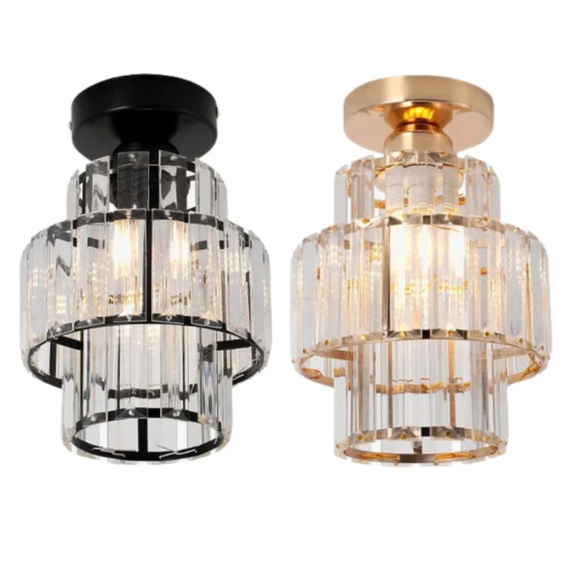 Lustre Cristal Moderne Noir ou Doré – 3 Anneaux, Salon ou Cuisine