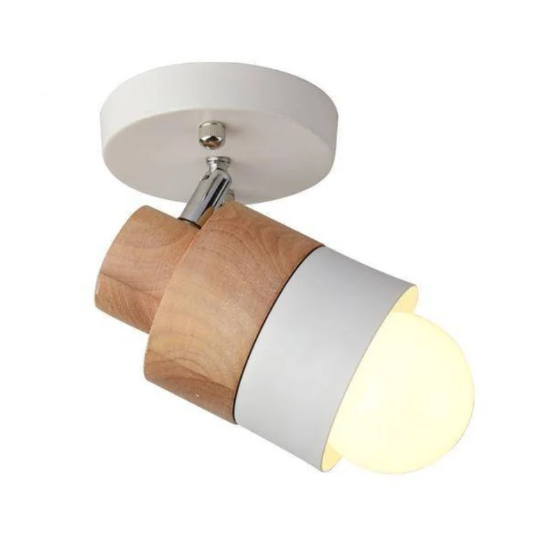 Spot LED Orientable en Bois et Métal Blanc – Faisceau Précis