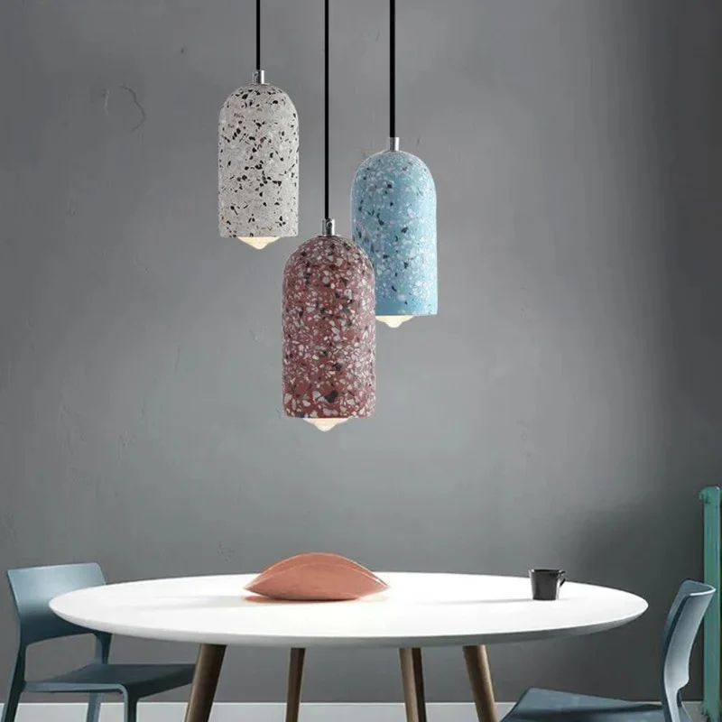 Suspension Béton Style Terrazzo – Trio Modulable au Look Italien