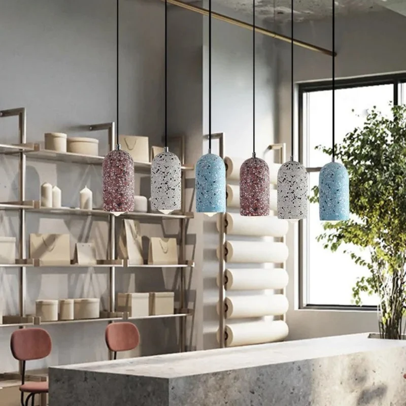 Suspension Béton Style Terrazzo – Trio Modulable au Look Italien