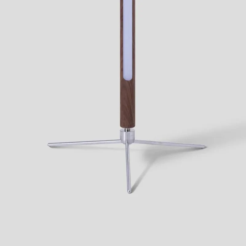 Lampadaire Fin en Bois Naturel à Ruban LED – Clair ou Foncé, Trépied