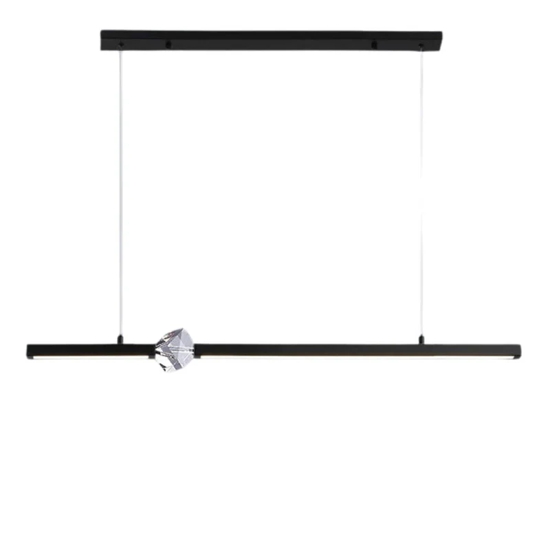 Lustre Pendant Doré ou Noir à Cube Cristal – Longueur Réglable 150cm