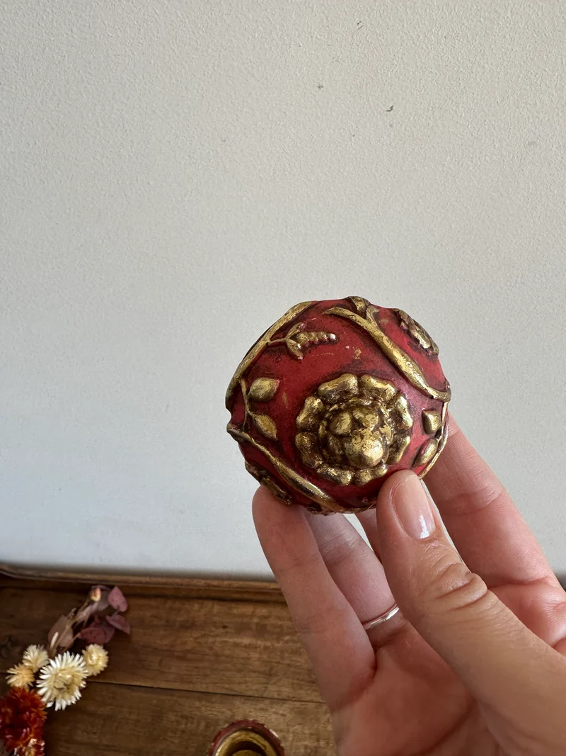 Boite à bijoux en bois et stuc fabrication italienne