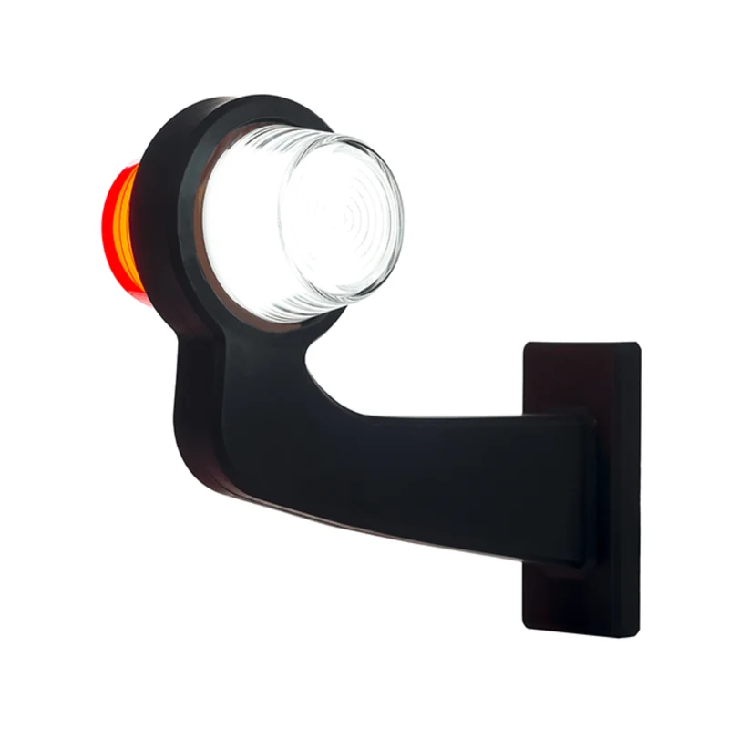 Feux de position à LED danois de style ancien avec contour et lentilles néon rouges et transparentes