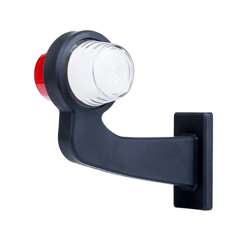 Feux de position à LED danois de style ancien avec contour et lentilles néon rouges et transparentes