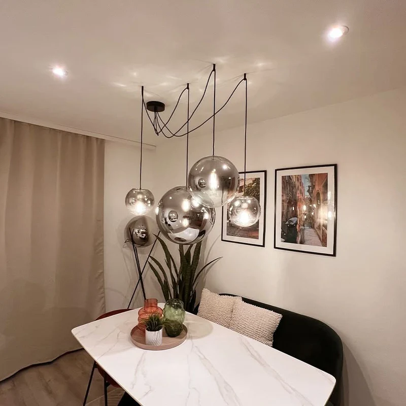 s.luce Orb Glaskugel Pendelleuchte Aufhängung 150cm Weiß