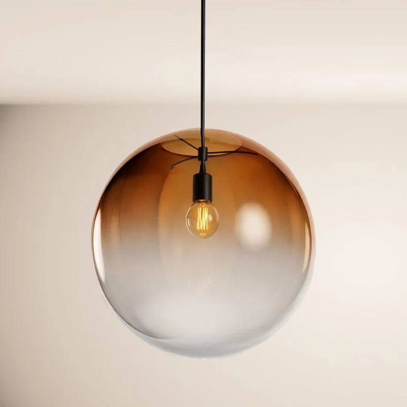 s.luce Orb Glaskugel Hängelampe 150cm Aufhängung Schwarz