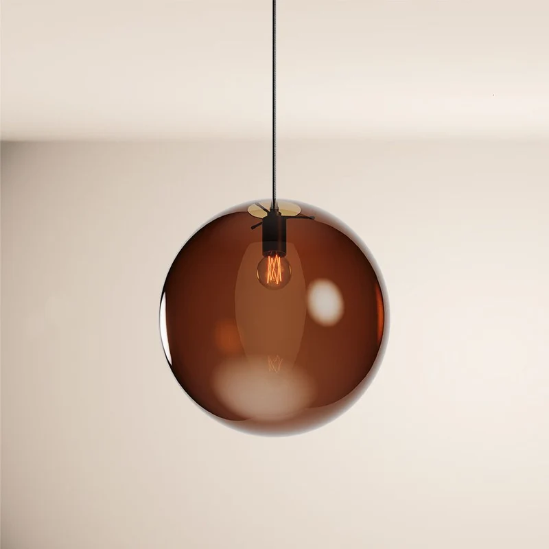 s.luce Orb Glaskugel Hängelampe 150cm Aufhängung Schwarz