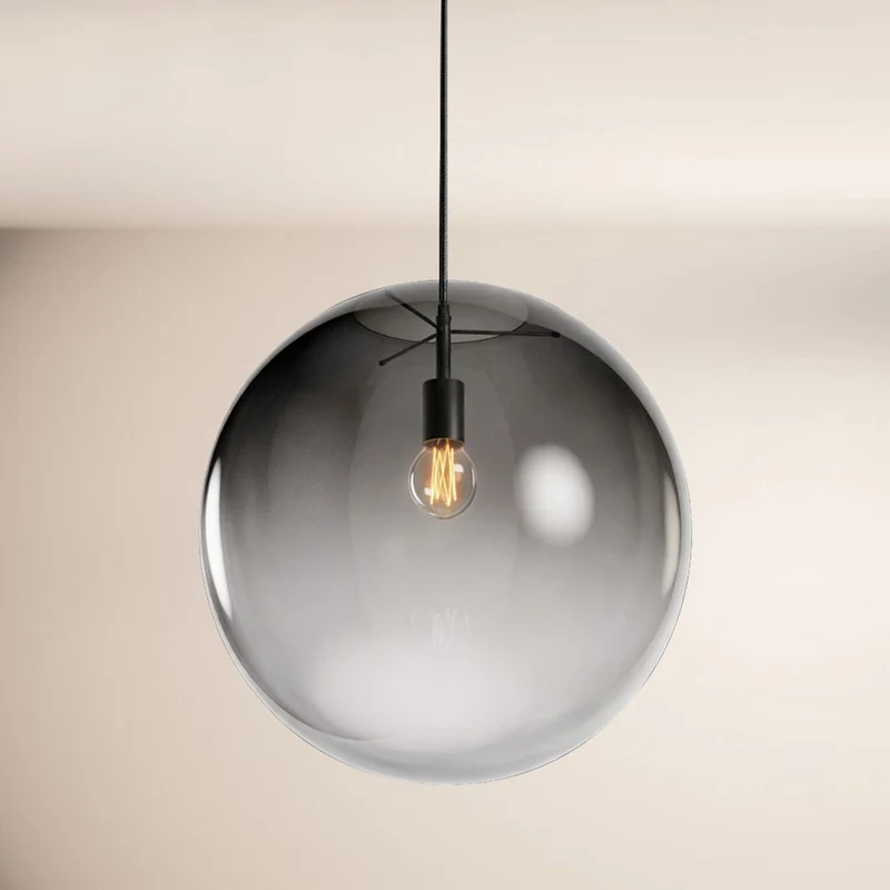 s.luce Orb Glaskugel Hängelampe 150cm Aufhängung Schwarz