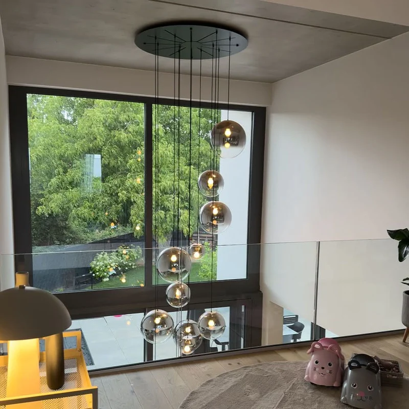 s.luce Orb Glaskugel Galerieleuchte 500cm Aufhängung Schwarz