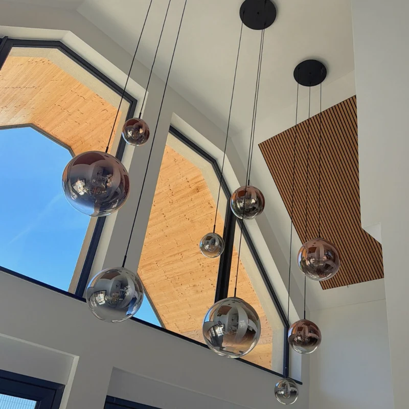 s.luce Orb Glaskugel Galerieleuchte 500cm Aufhängung Schwarz