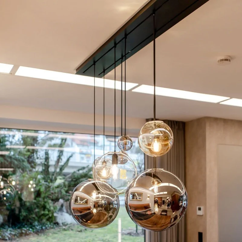 s.luce Orb Glaskugel Galerieleuchte 500cm Aufhängung Schwarz