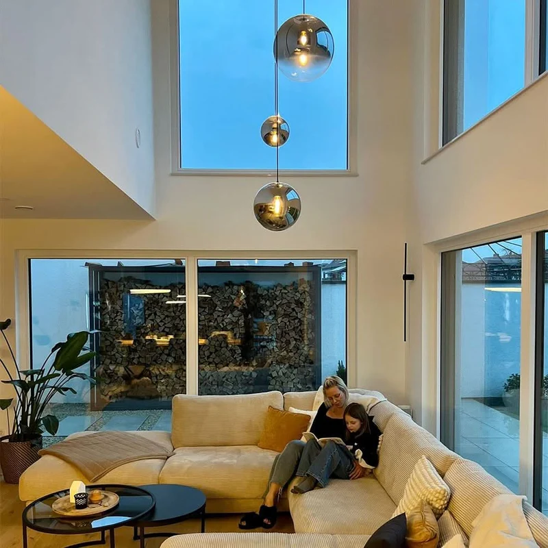 s.luce Orb Glaskugel Galerieleuchte 500cm Aufhängung Schwarz
