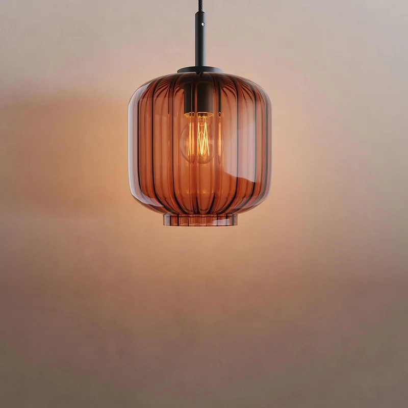 s.luce Velo Glas-Pendelleuchte Aufhängung 150cm Schwarz