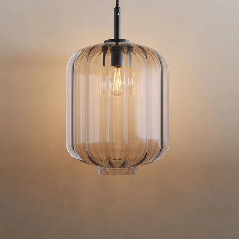 s.luce Velo Glas-Pendelleuchte Aufhängung 150cm Schwarz
