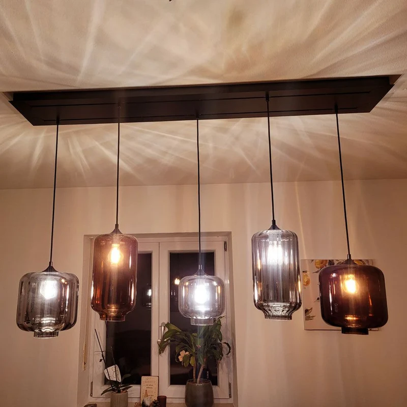 s.luce Velo Glas-Pendelleuchte Aufhängung 150cm Schwarz