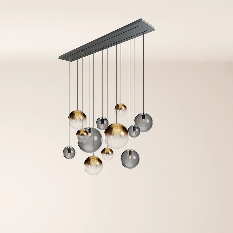 s.luce Orb Esszimmerlampe 12-flammig 160cm 2-reihig