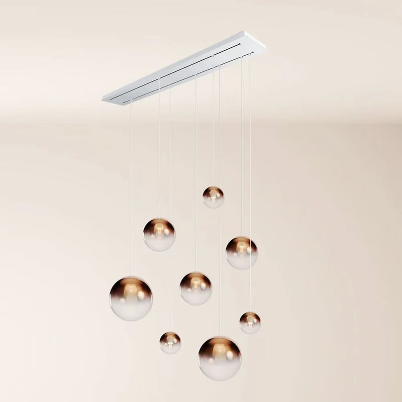s.luce Orb Esstischleuchte 8-flammig 160cm 2-reihig