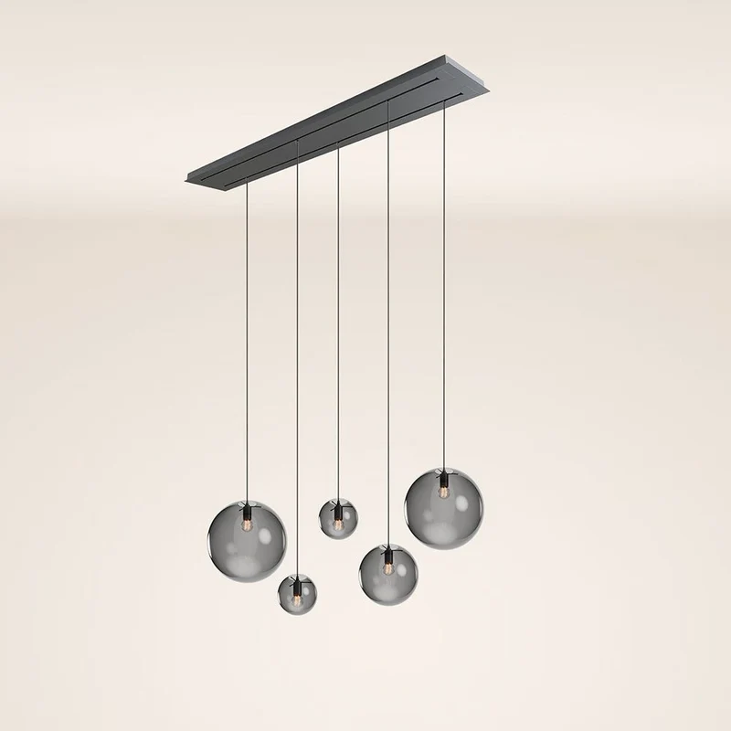 s.luce Orb 5-flammige Esstischlampe 2-reihig 160cm
