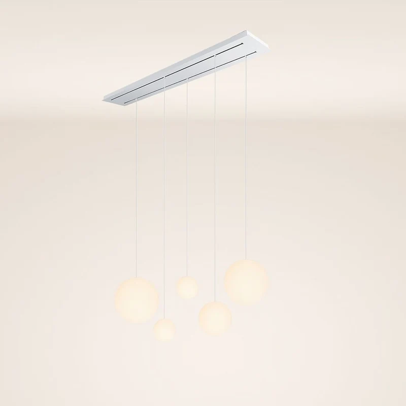 s.luce Orb 5-flammige Esstischlampe 2-reihig 160cm