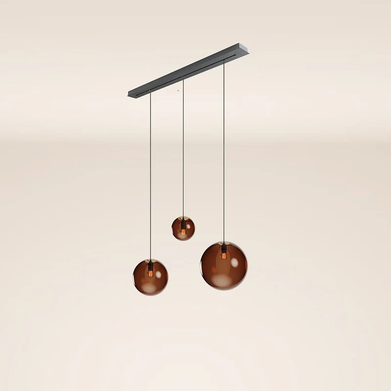 s.luce Orb Esstisch-Hängelampe 3-flammig 120cm Ø 20/30/40