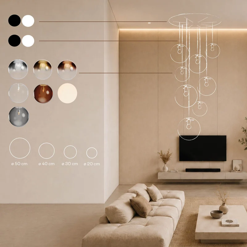 s.luce Orb Galerieleuchte 12-flammig Modular