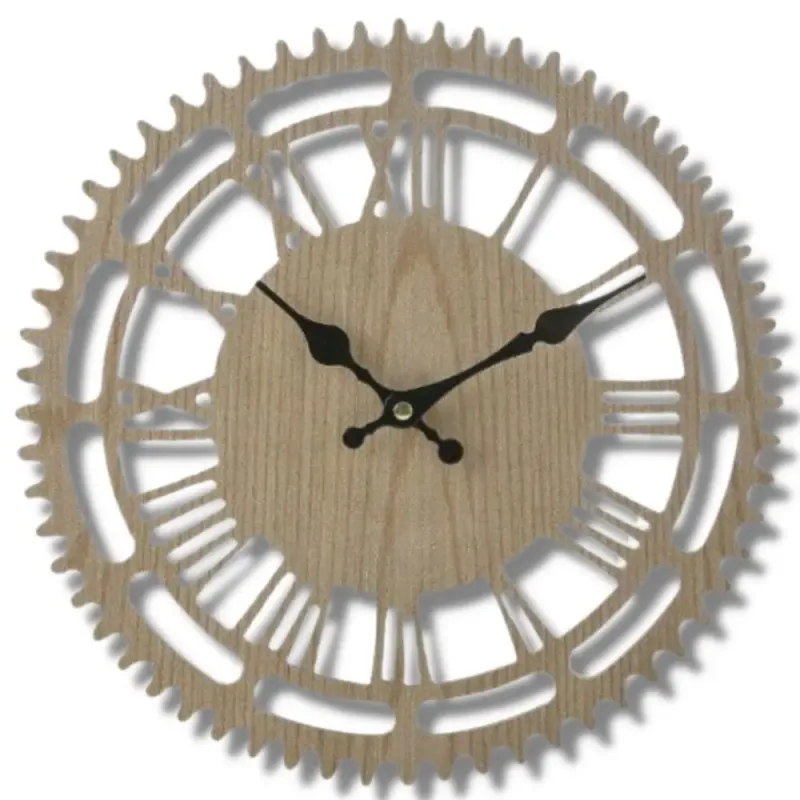 Horloge Industrielle Bois