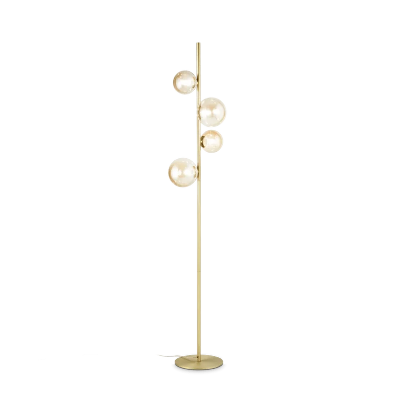 Lampadaire PERLAGE PT4 laiton diffuseurs ambré