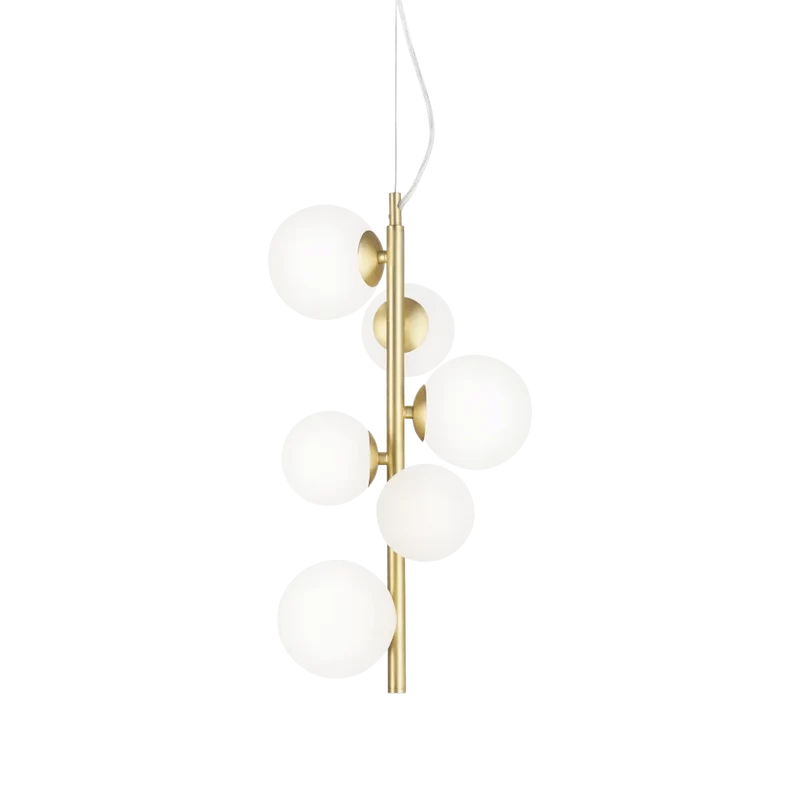 Suspension PERLAGE SP6 laiton diffuseurs blanc