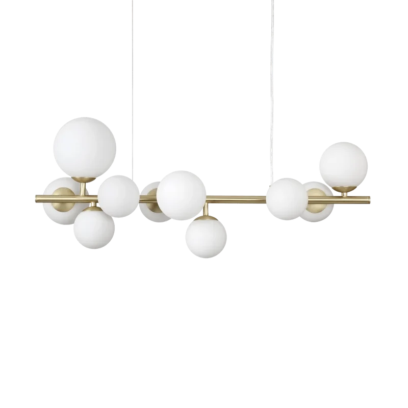 Suspension PERLAGE SP10 laiton diffuseurs blanc