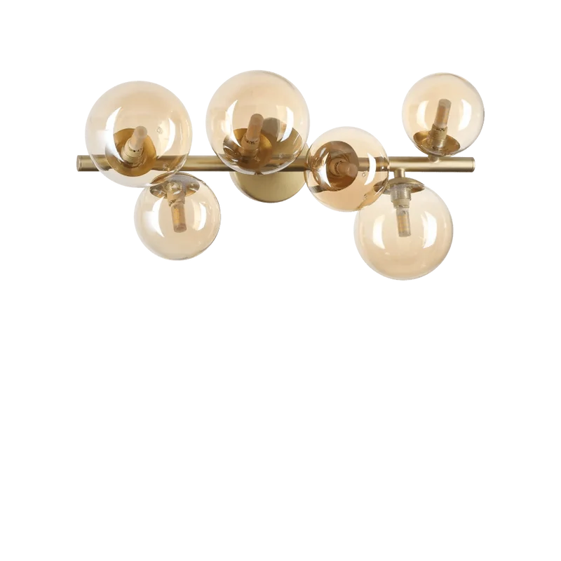Plafonnier PERLAGE PL6 laiton diffuseurs ambré