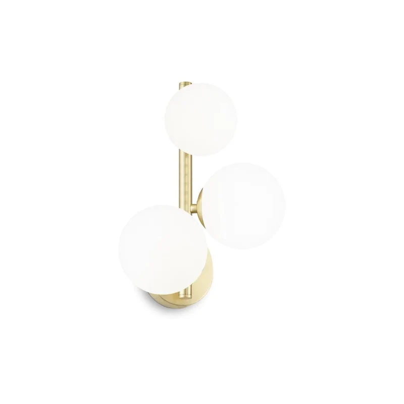 Applique PERLAGE AP3 laiton diffuseurs blanc