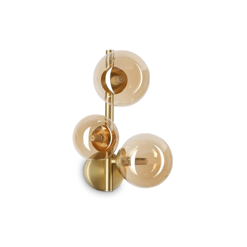 Applique PERLAGE AP3 laiton diffuseurs ambré